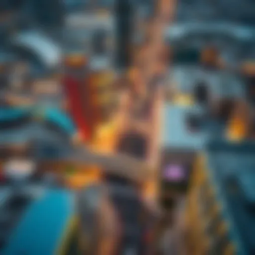 Aerial view showcasing the bustling شارع دبي العين